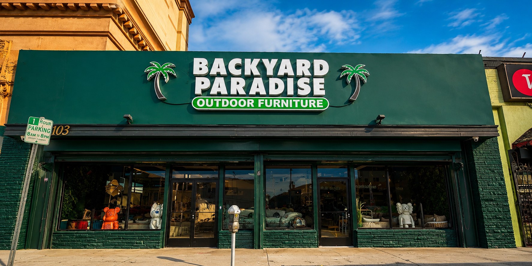 The Backyard Paradise storefront, from the official website